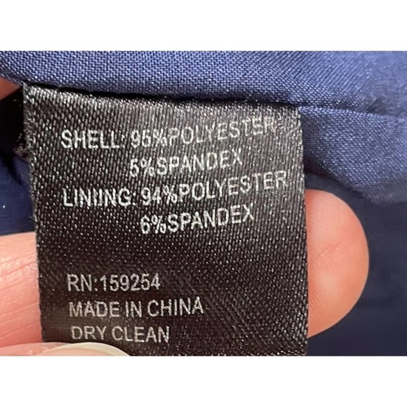 𝅺toccin (NY) BLUE MOCK NECK  DRESS WITH 1/2 SLEEVES, BELT TIE - Picture 9 of 10